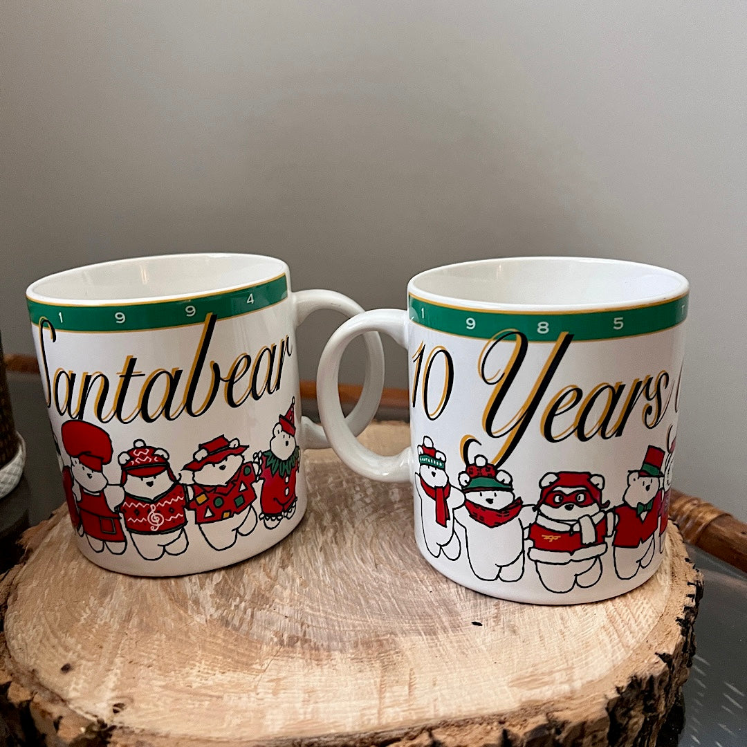 Vintage 1994 Dayton Hudson & Santabear 10 Years Mugs (set of 2)