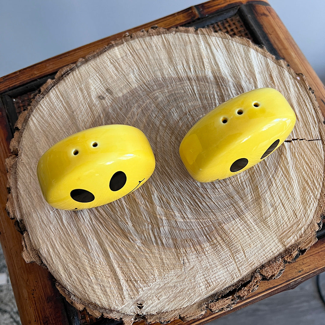 Vintage Smiley Face Salt & Pepper Shakers