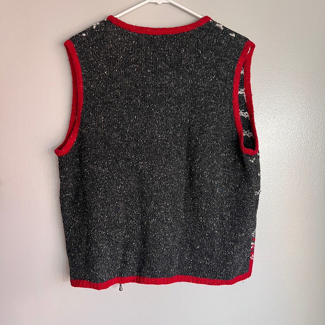 Vintage Croft & Barrow Knit Christmas Zip Up Vest