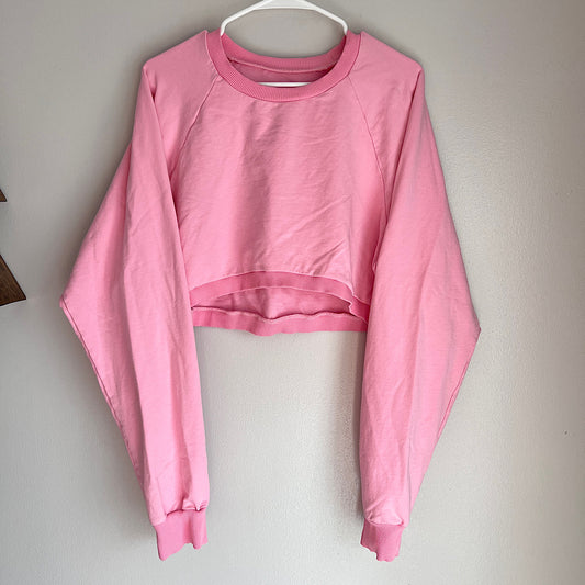 Locker Room Bright Pink Cropped Sweatshirt