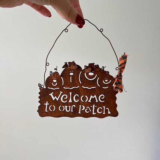 Vintage Pumpkin Patch Mini Metal Sign