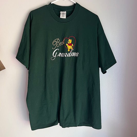 Vintage Best Grandma Pooh Embroidered T Shirt