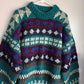 Vintage Heavy Wool Print Sweater