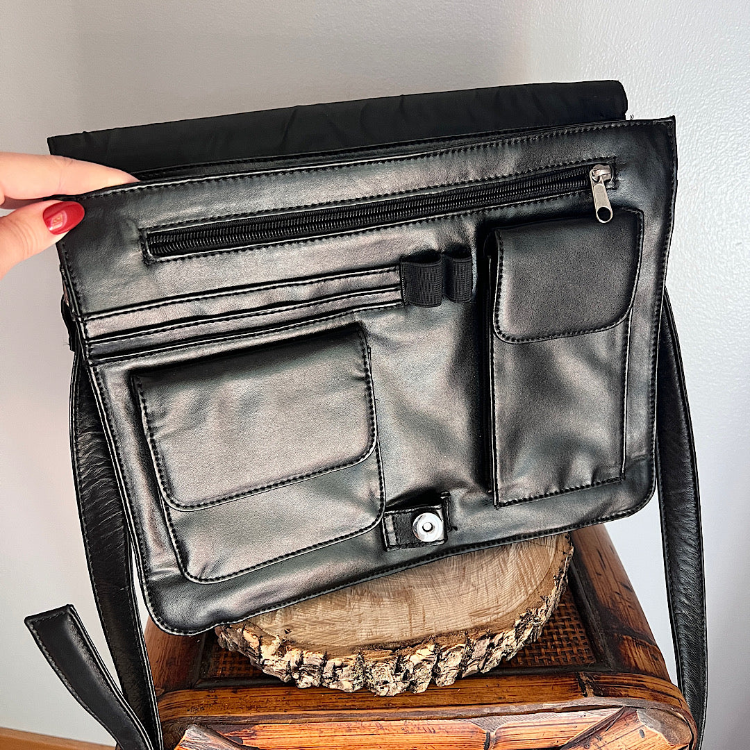 Black Leather Laptop/Work Bag Pelle Studio