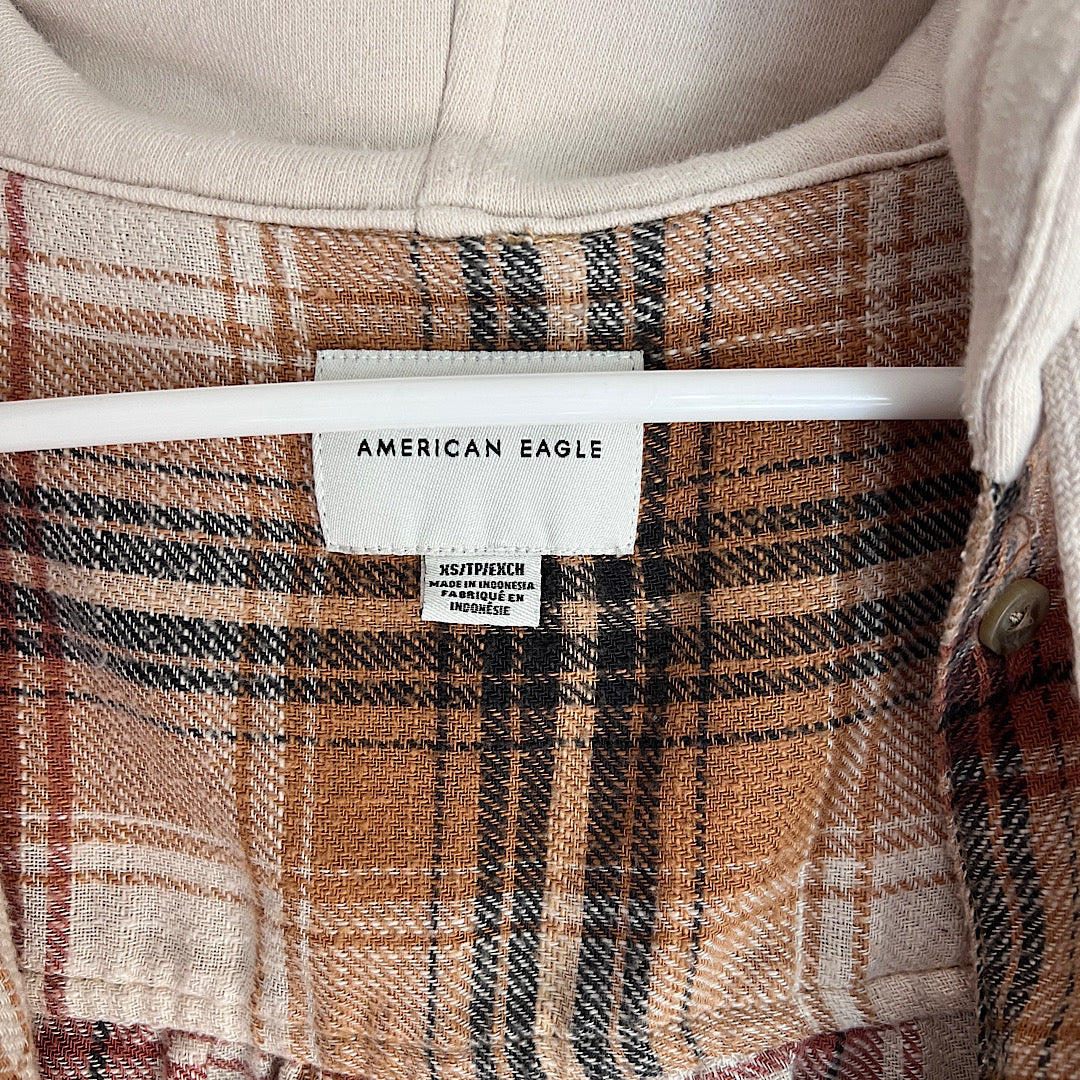 American Eagle Hooded Flannel