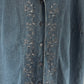 Vintage Elisabeth Floral Embroidered Denim T-Shirt Button Up