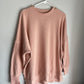 Aerie Oversized Blush Waffle Knit Crewneck Pullover Sweatshirt