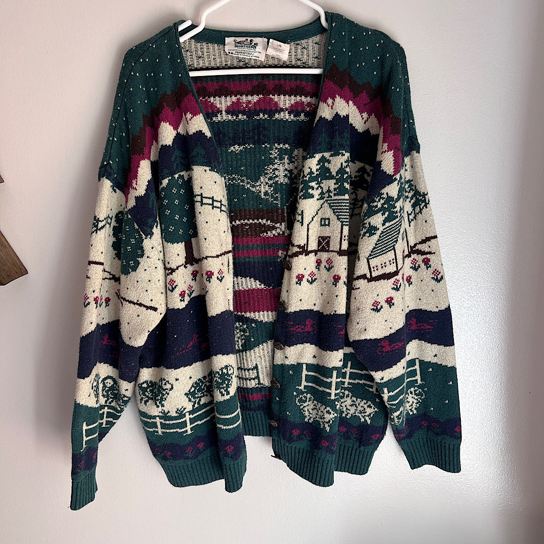 Vintage Northern Reflections Country Cardigan Sweater