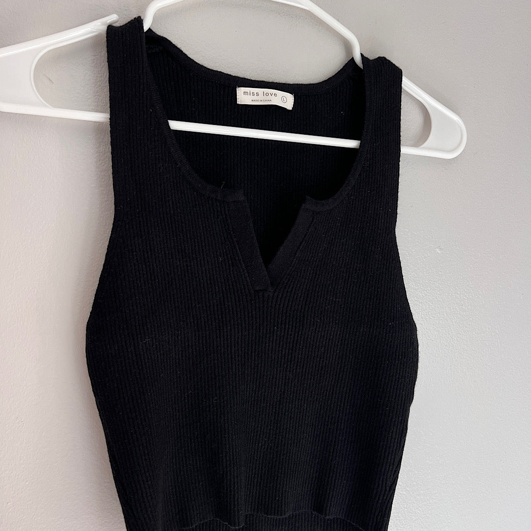 Stretchy Knit Cropped Tank