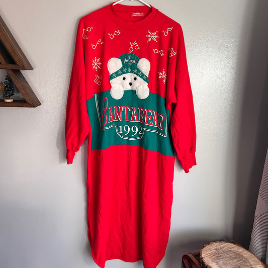 Vintage 1992 Dayton's Santabear Christmas Nighty Sweatshirt