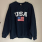 Vintage USA American Flag Navy Blue Crewneck Sweatshirt