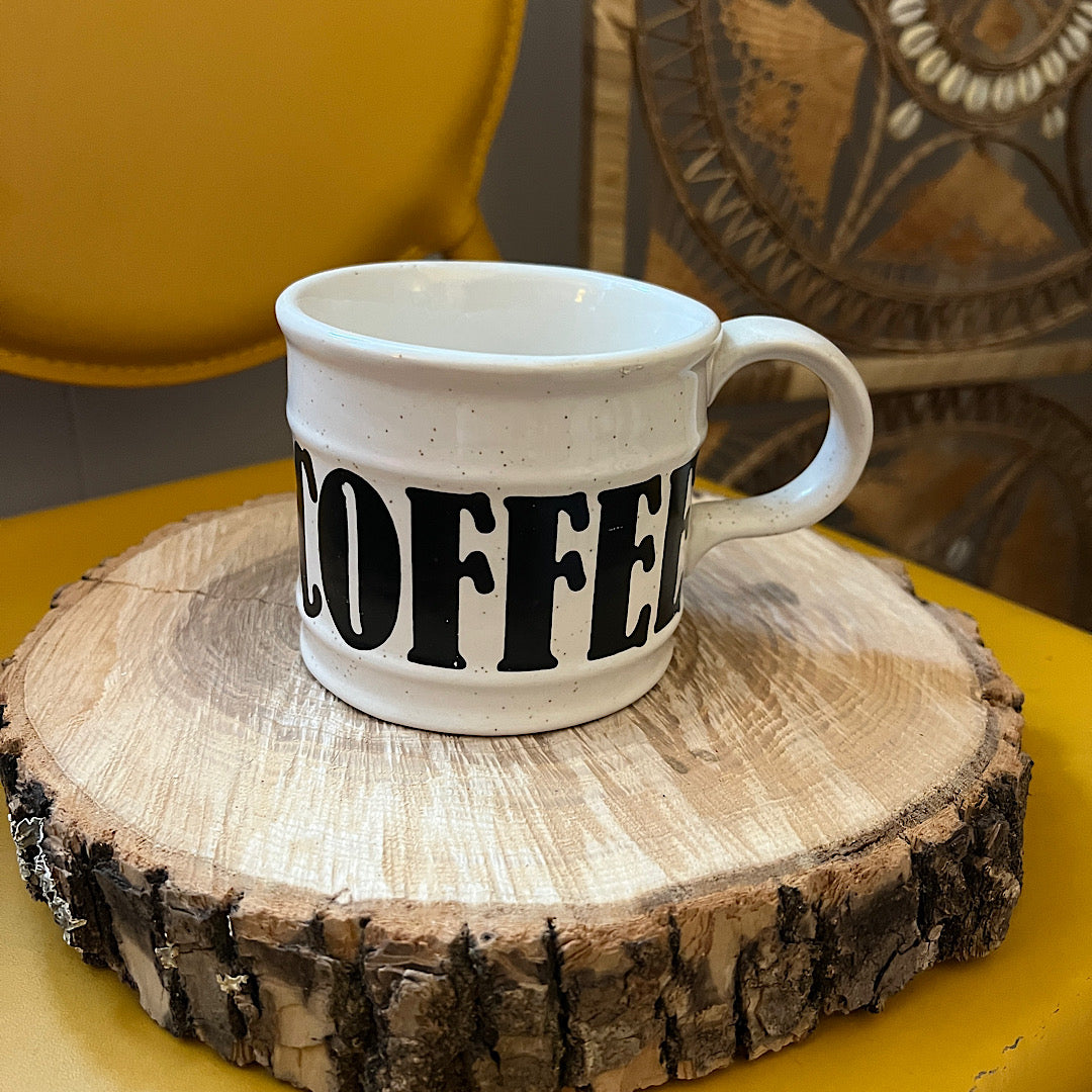 Speckled Cream & Black Large Coffee Mug