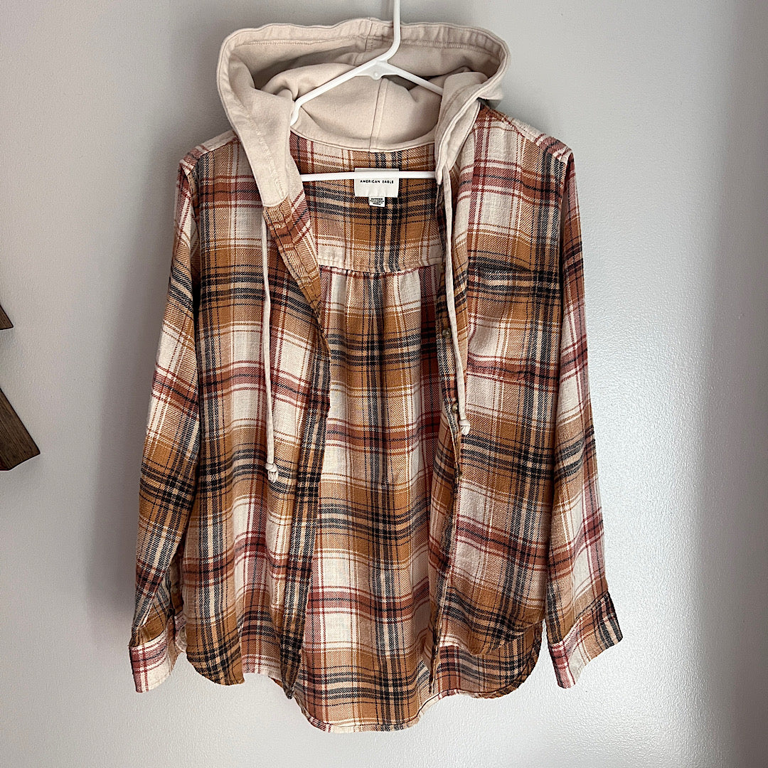 American Eagle Hooded Flannel
