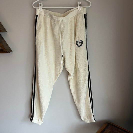 VS Pink Sherpa Hi Rise Double Stripe Jogger Sweatpants