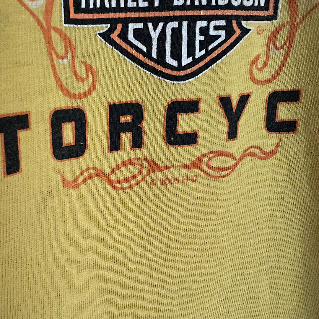 Vintage 2005 Harley Davidson Los Angeles Eagle Yellow T-Shirt