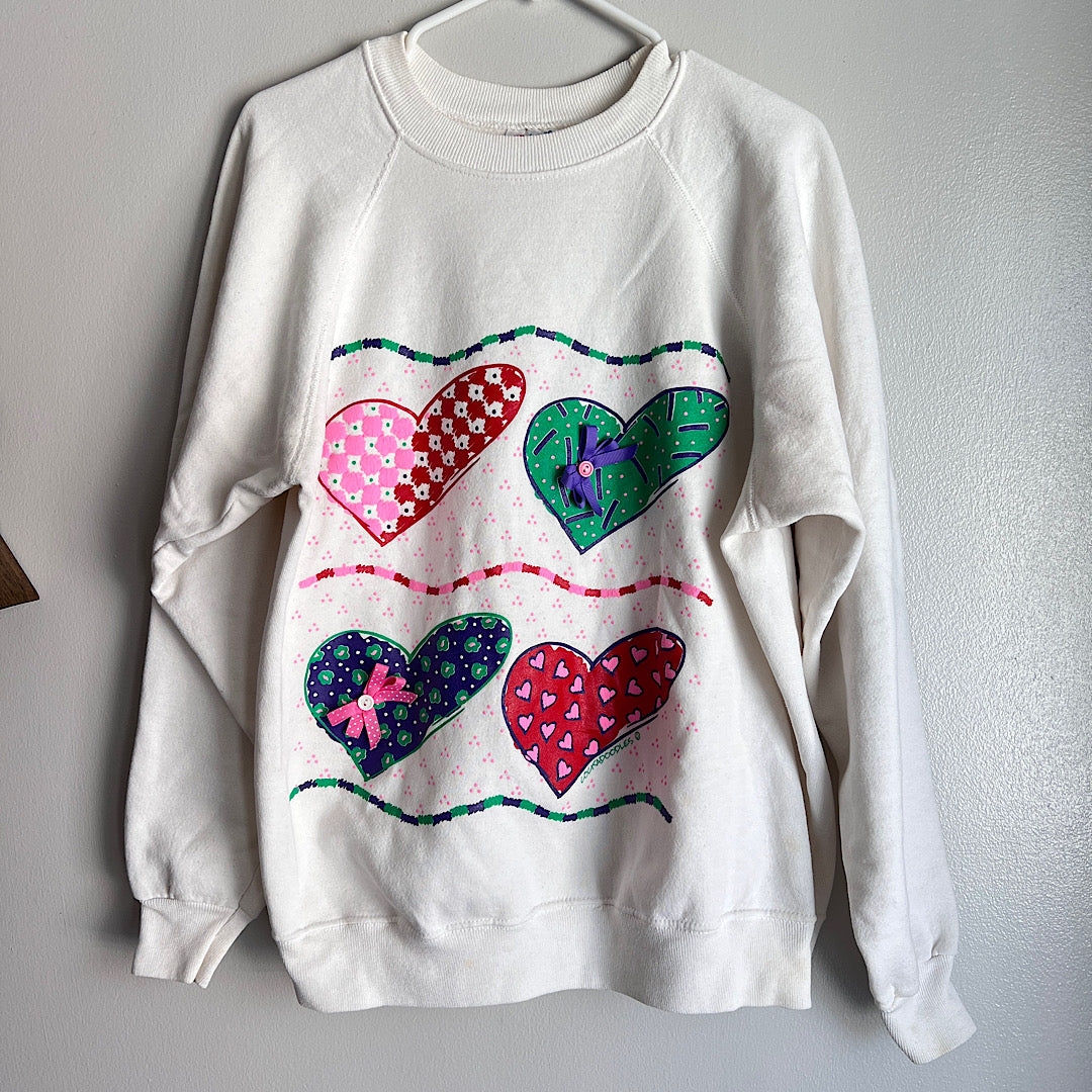 Vintage '90s Cockadoodles Hearts Sweatshirt