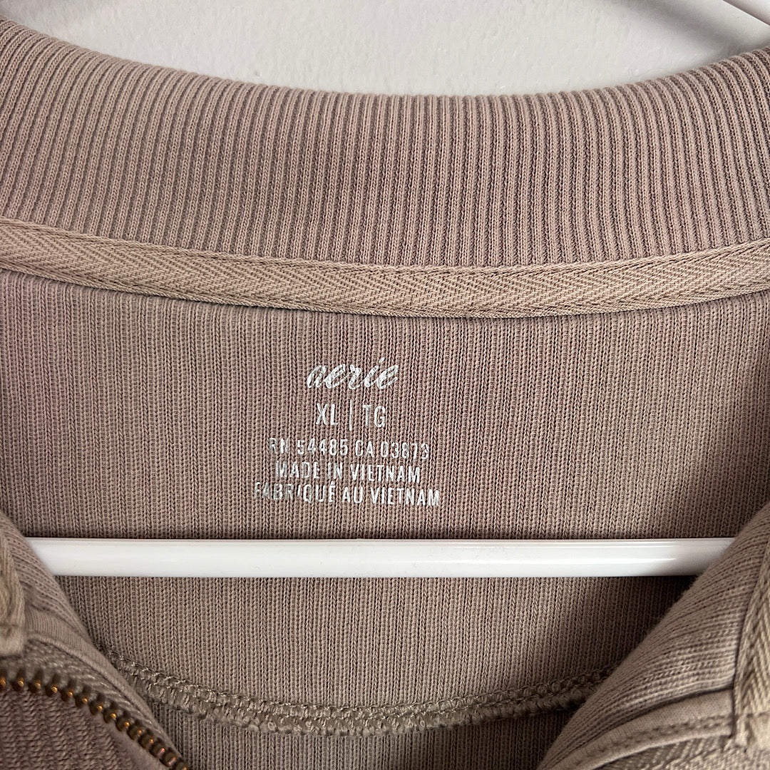 Aerie Oversized 1/4 Zip Ribbed Pullover