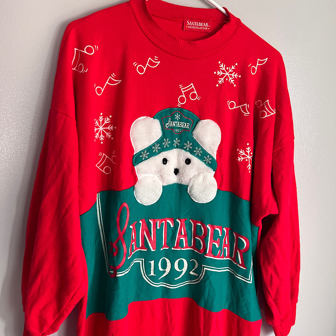 Vintage 1992 Dayton's Santabear Christmas Nighty Sweatshirt