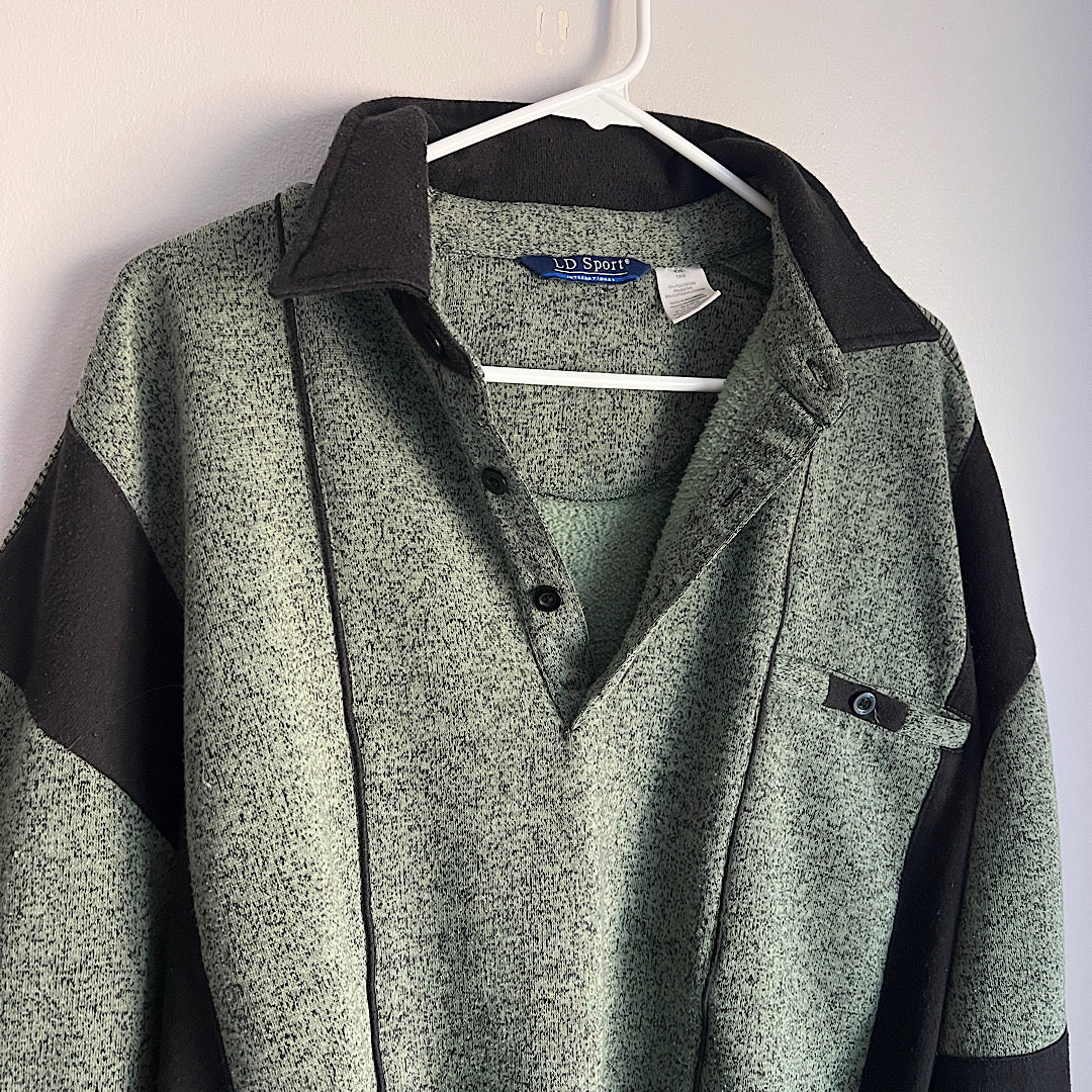 Vintage LD Sport Green and Black Pullover