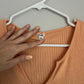 Garage Peach V Neck Stretchy Cropped Tee
