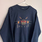 Vintage Boston Fall Leaves Graphic Crewneck Sweatshirt (navy)
