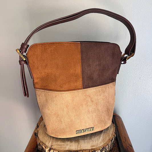 Steve Madden Tan Brown Suede Patchwork Bag Purse