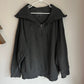Aerie 1/4 Zip Ribbed Collar Charcoal Pullover Sweatshirt