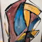 Vintage Hand Painted Abstract Artwork in Metal Frame (28"x23") LOCAL PICKUP ONLY