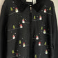 Vintage Croft & Barrow Snowman Embroidered Zip Up Christmas Sweater
