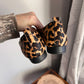 Franco Sarto Studio Leopard Calfhair Slip On Flat Pointy Toe Loafer (9/9.5)