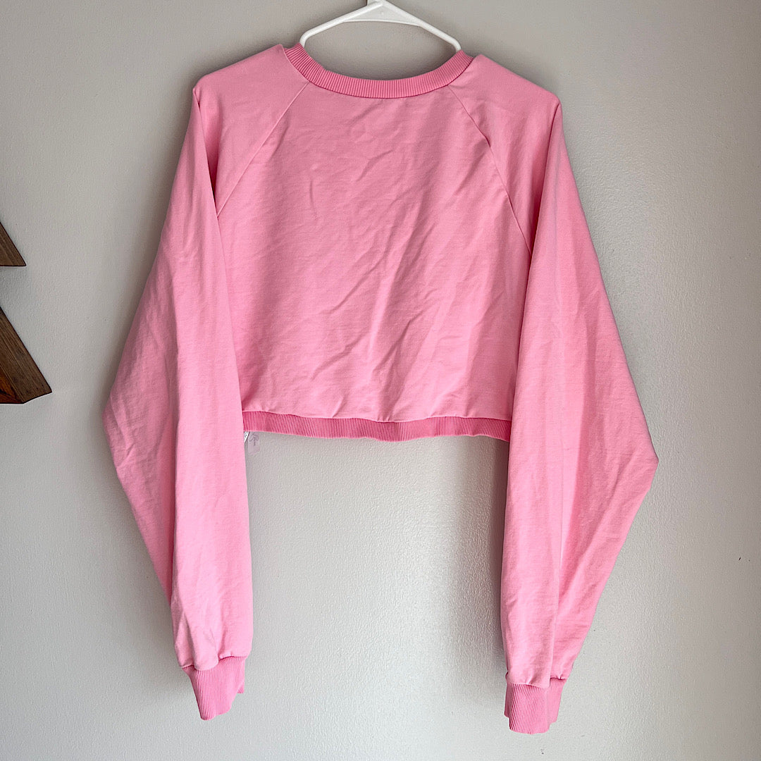 Locker Room Bright Pink Cropped Sweatshirt