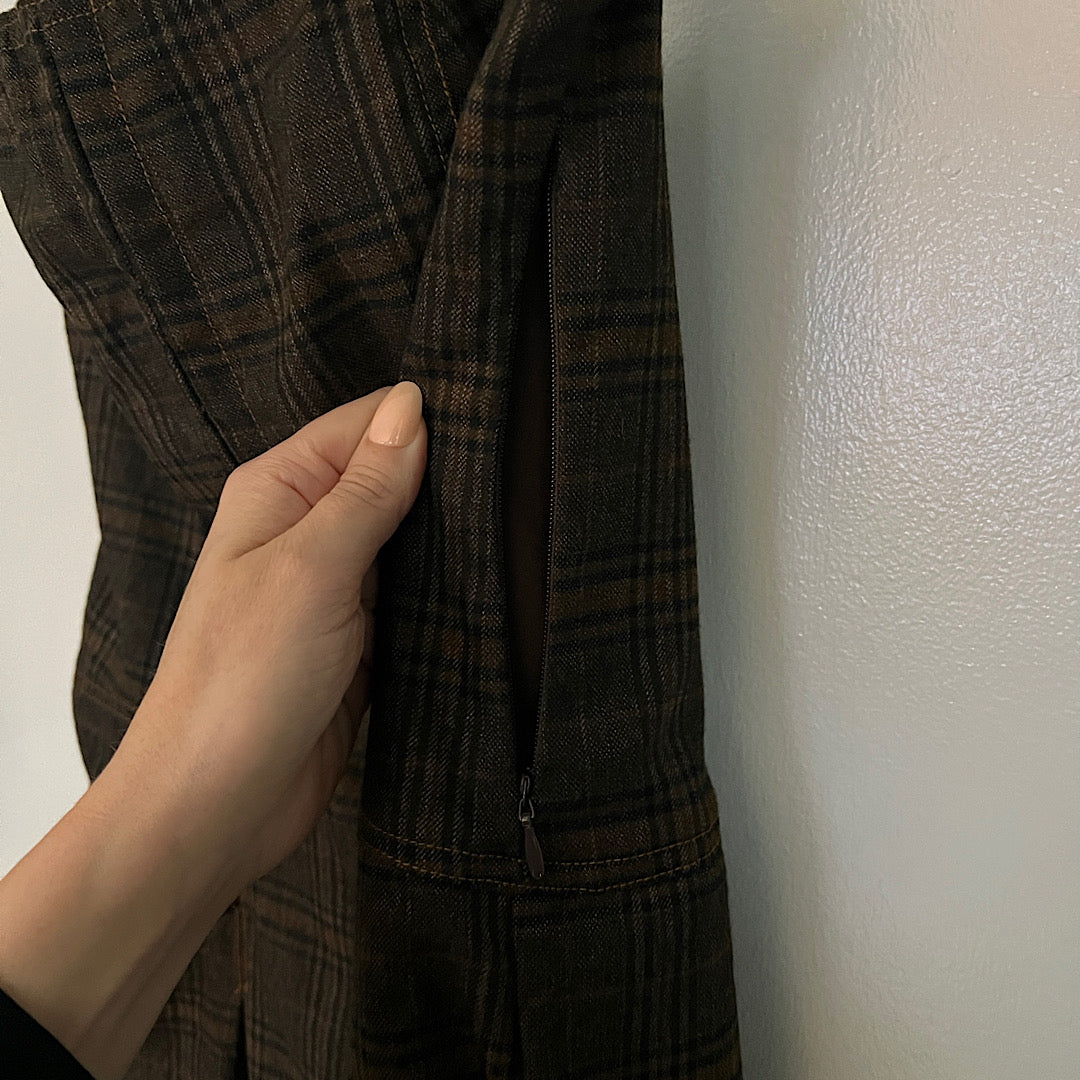UO BDG Danny Strapless Plaid Jumpsuit
