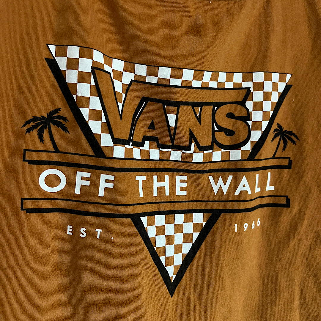 Vans Burnt Orange Checkerboard Logo Graphic Tee