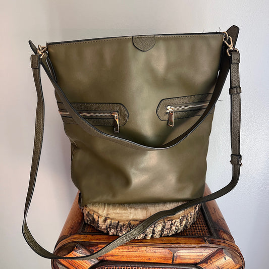 Green Bucket Shoulder Bag Purse
