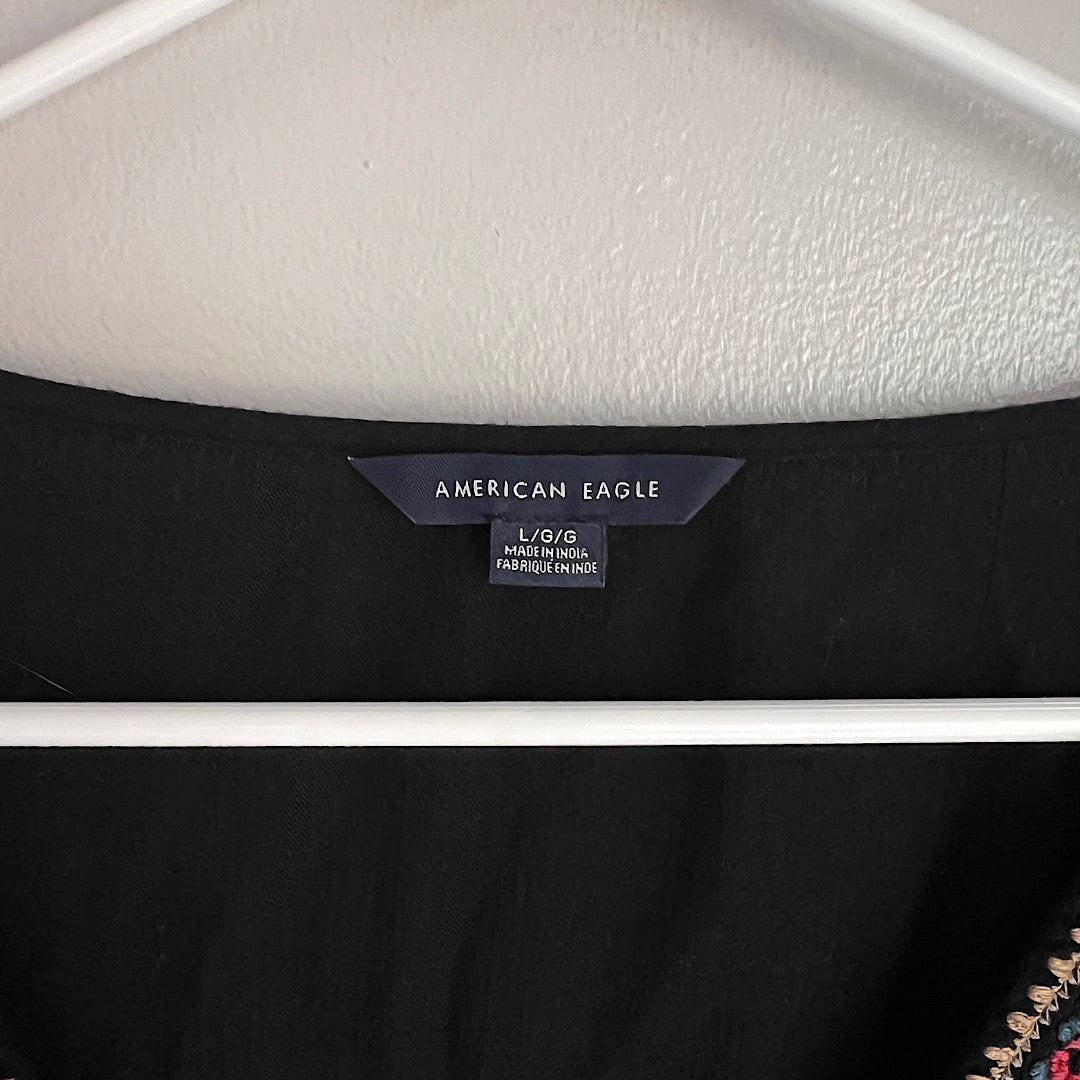 American Eagle Floral Embroidered Top