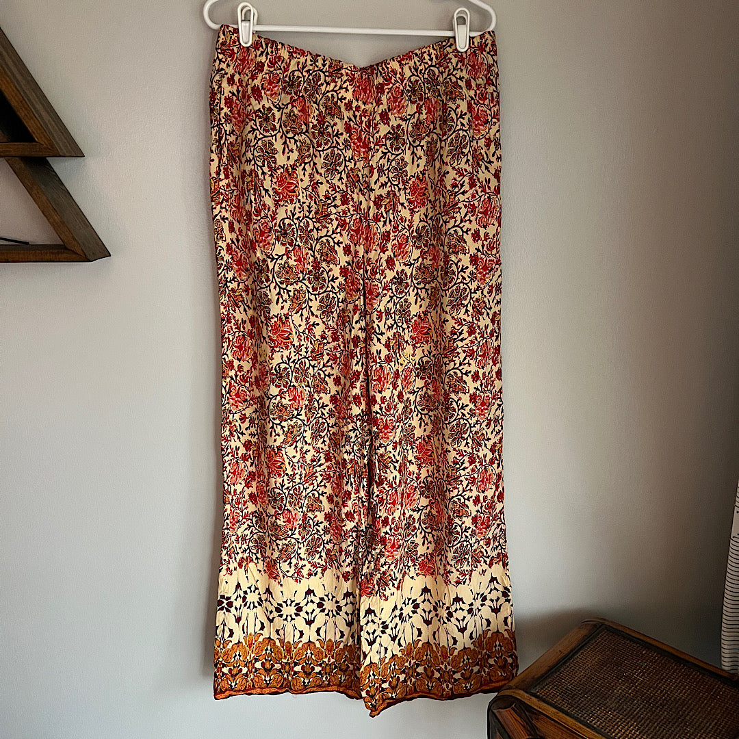 Joie Hi-Rise Flowy Patterned Wide Leg Pants