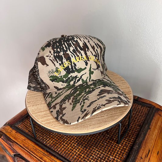 Vintage Camo Lakes Area Glass Embroidered Hat