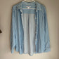 Vintage Liz Claiborne Blue and White Striped Lightweight Button Up Shirt