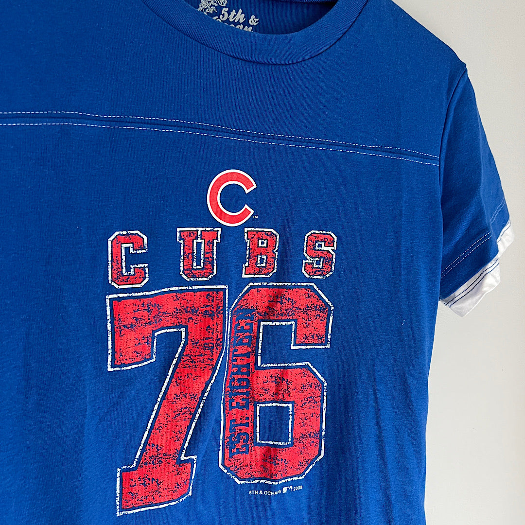 Vintage 2008 Cubs Baseball Layered T-Shirt | 5th & Ocean Double Sleeve
