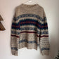 Vintage Fair Isle Wool Knit Sweater