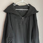 Aerie 1/4 Zip Ribbed Collar Charcoal Pullover Sweatshirt