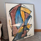 Vintage Hand Painted Abstract Artwork in Metal Frame (28"x23") LOCAL PICKUP ONLY