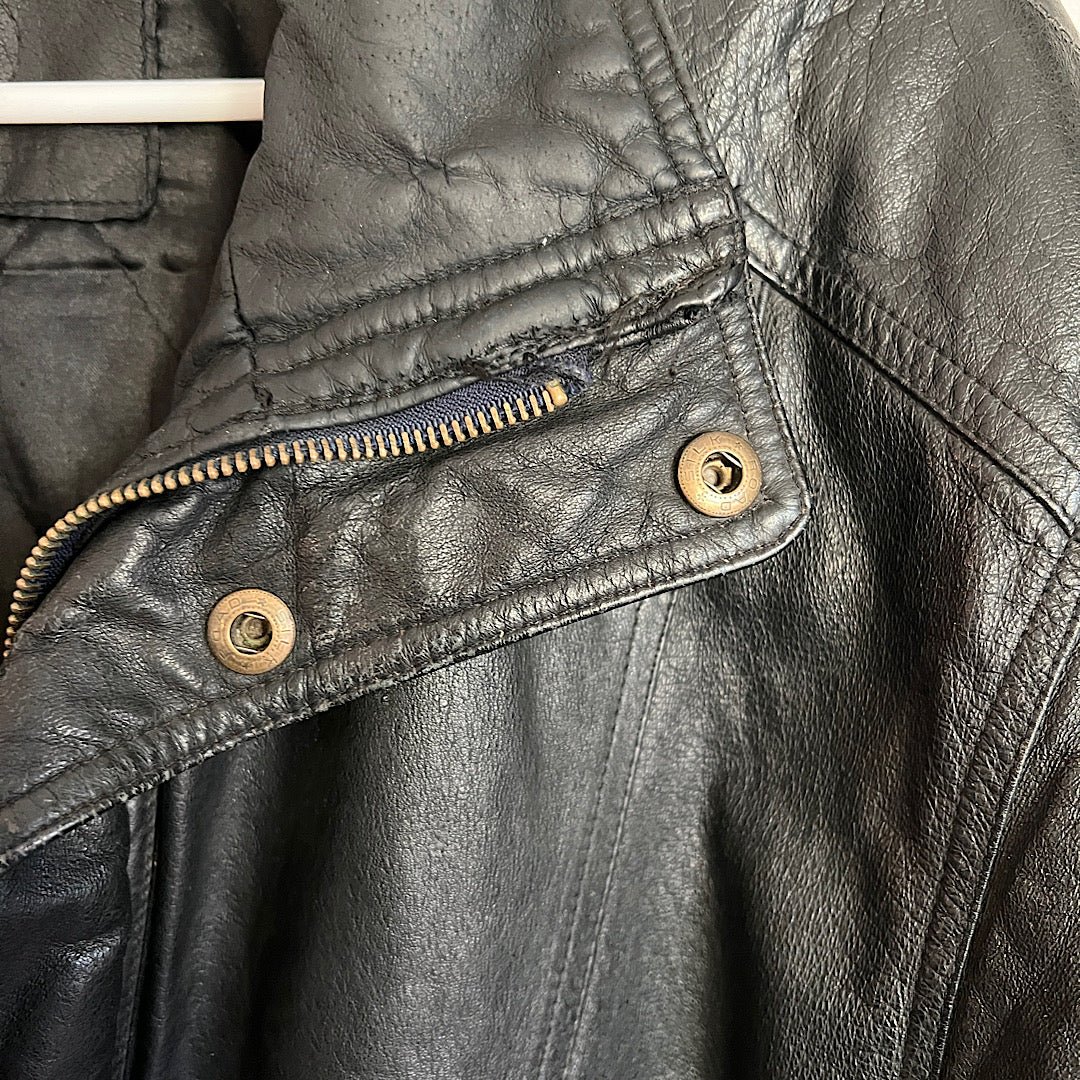 Vintage Expressions Contemporary Black Leather Jacket