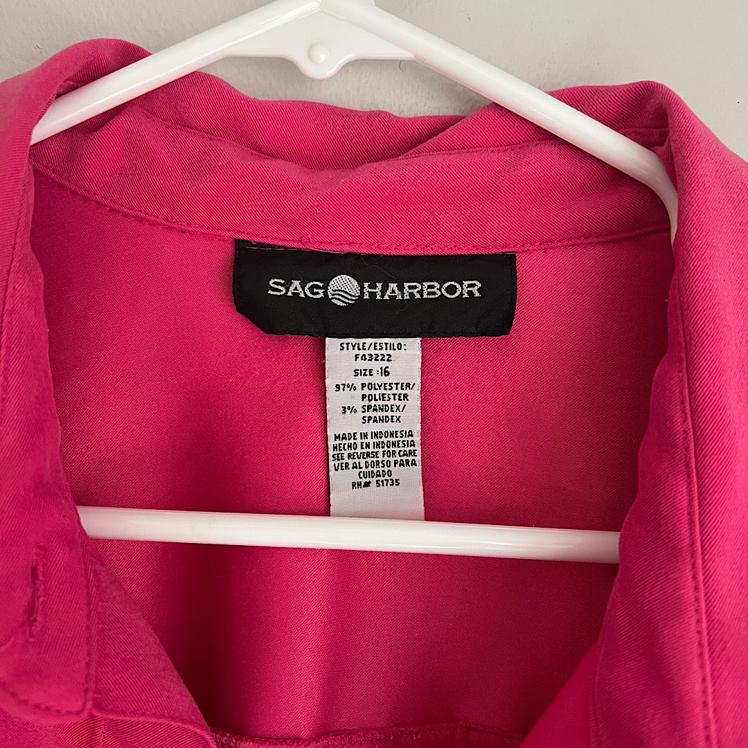 Vintage Sag Harbor Pink Button Up Shirt