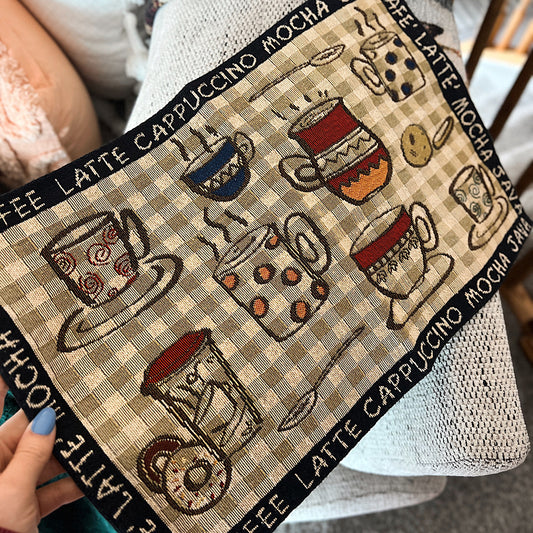 Vintage '00s Javacore Coffee Cup Checkered Placemat