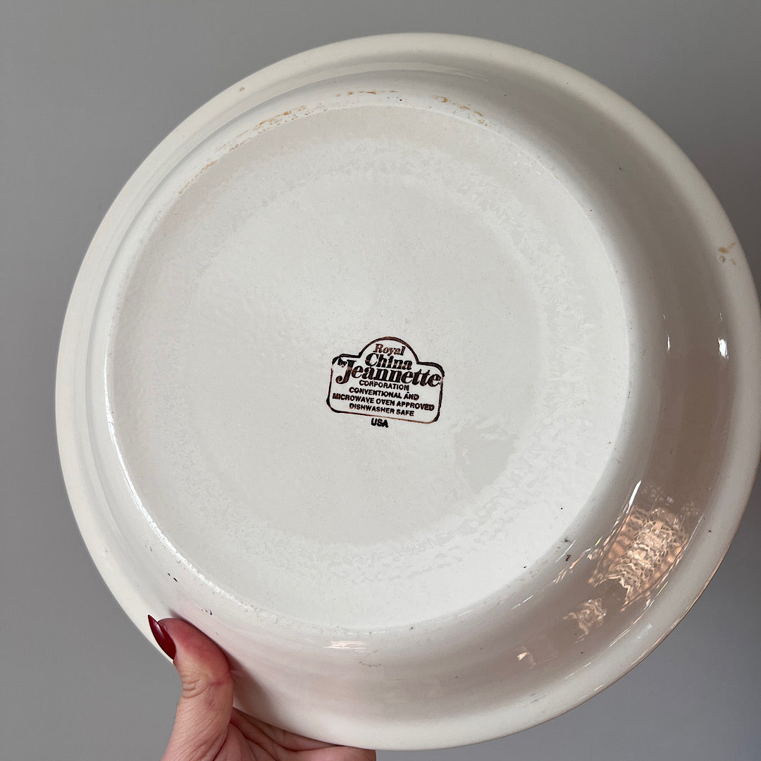 Vintage 80s Royal China Cherry Pie Recipe Plate Dish