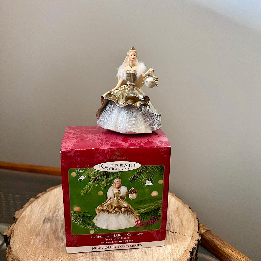 Vintage 2000 Celebration Barbie Hallmark Keepsake Ornament