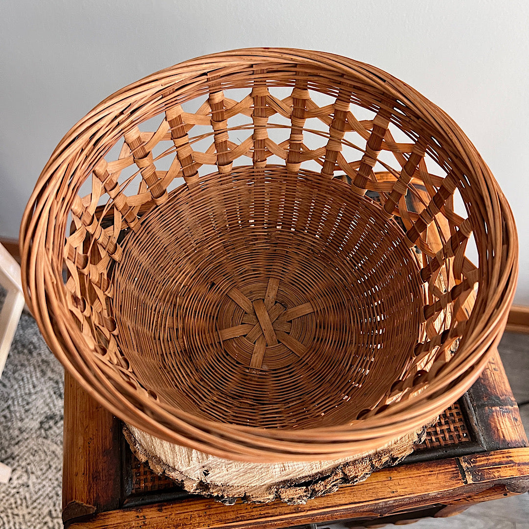 Vintage Wicker Plant Basket