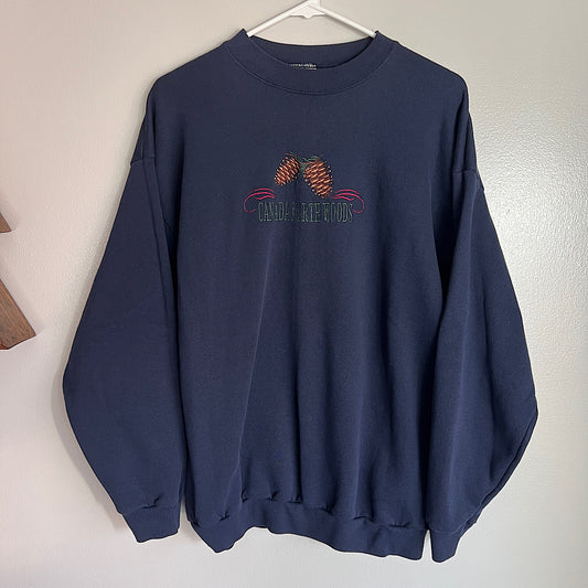 Vintage Canada North Woods Pinecone Embroidered Crewneck Sweatshirt