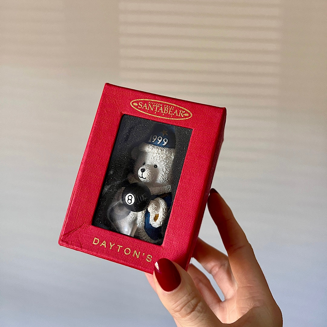 Vintage 1999 Dayton's 8 Ball Wizard Santabear Ornament